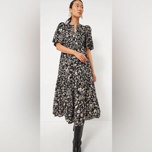 Floral Black and White Maxi Dress